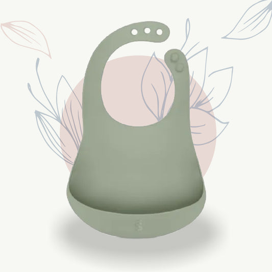 Bavoir bébé en silicone vert doux pour maternité et soins infantiles
