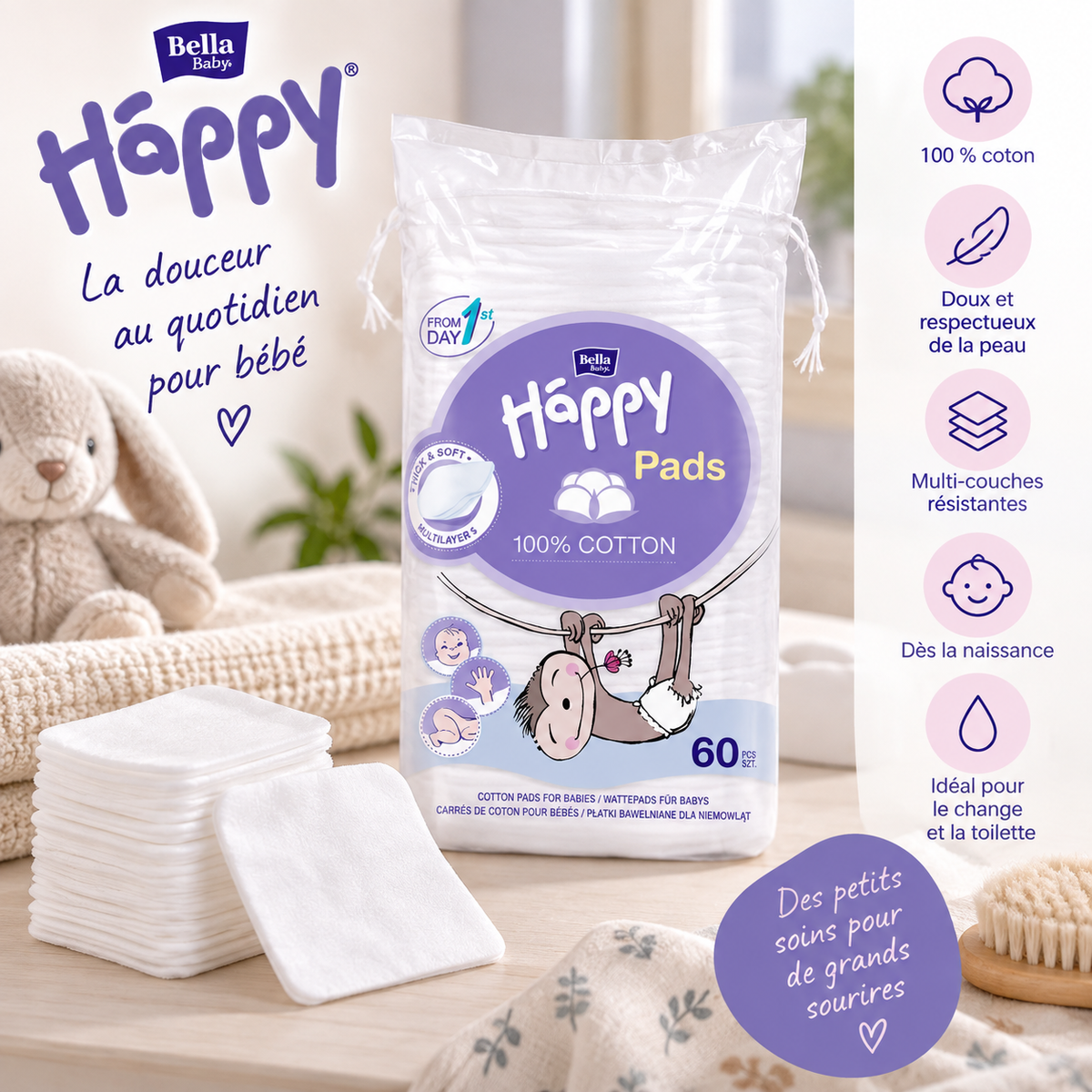 Carrés en Coton Bella Baby Happy