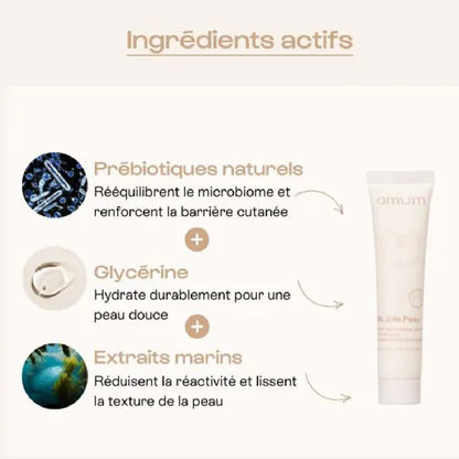 Crème intime avec prébiotiques, glycérine et extraits marins pour peau douce et équilibrée