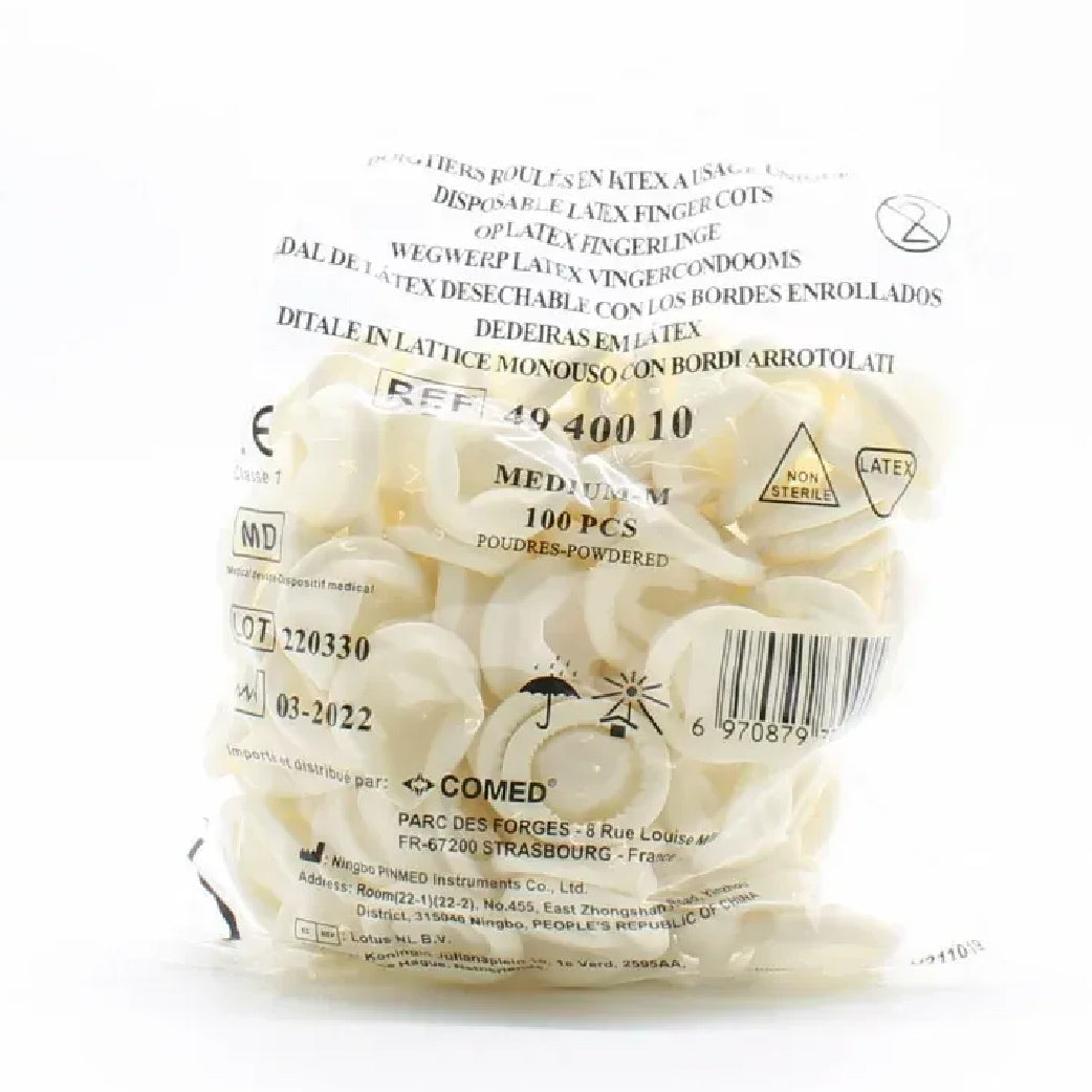 Doigtiers Roulés en Latex - Usage Unique (100pcs)