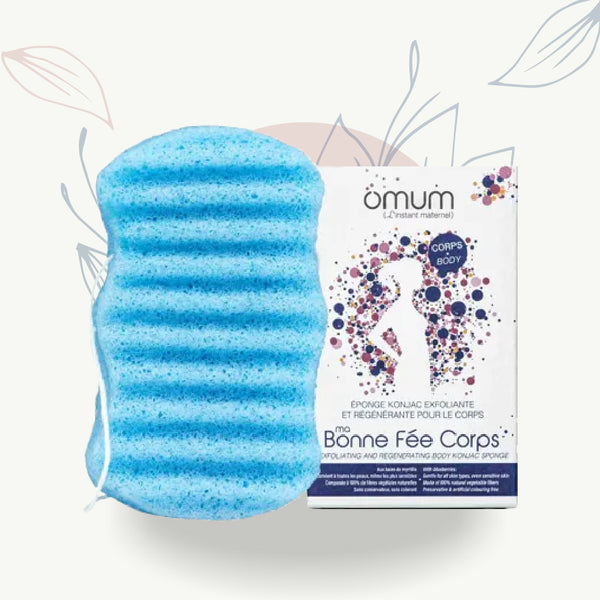 Éponge konjac exfoliante et régénérante pour le corps, douce pour la peau sensible