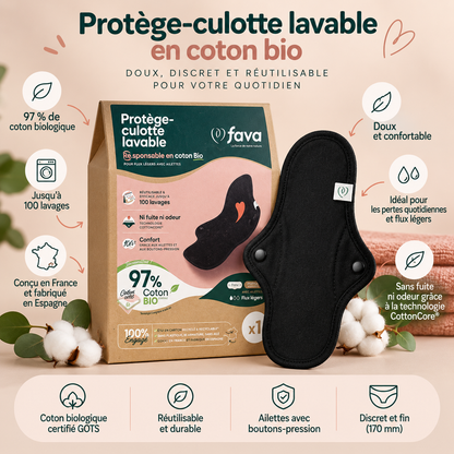 Protège-Slip Lavable en Coton Bio
