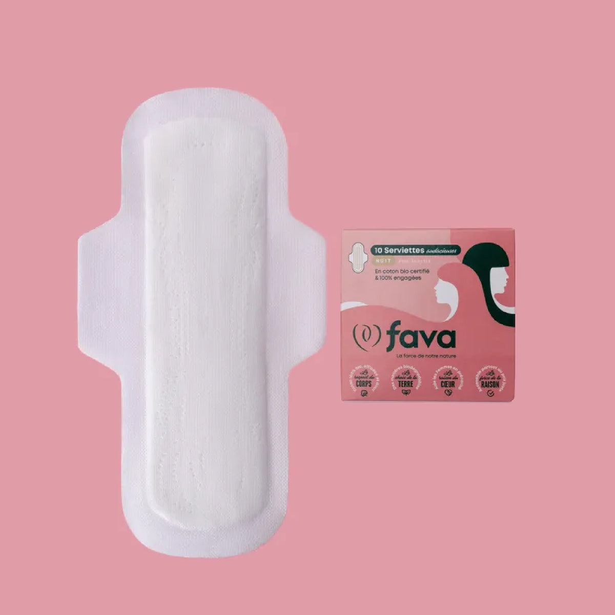 Serviettes Hygiéniques Nuit en Coton Bio – Flux Abondant
