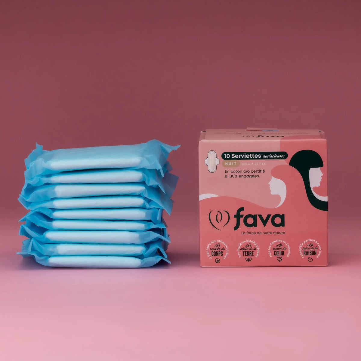 Serviettes Hygiéniques Nuit en Coton Bio – Flux Abondant