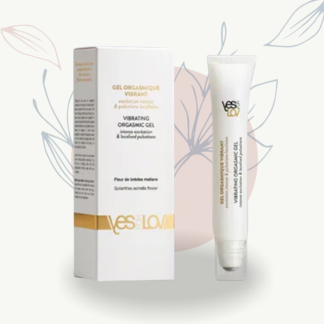 Gel orgasme vibrant Yes to Love pour excitation intime et pulsations localisées, soin bien-être féminin