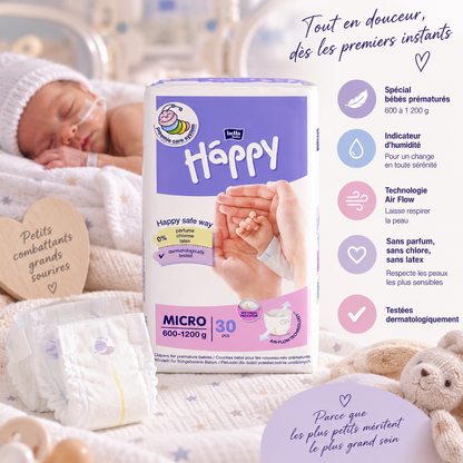 Couches Bébé Happy Micro (600-1200g)