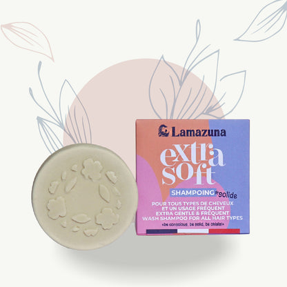 Shampoing solide extra doux Lamazuna pour tous types de cheveux, soin capillaire naturel et durable