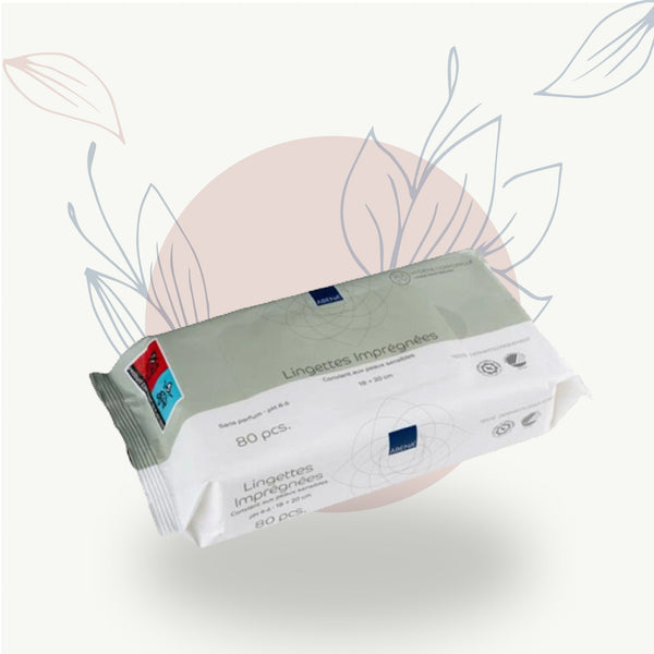 Lingettes imprégnées sans parfum pour peaux sensibles, 80 pcs, soin intime et bien-être féminin