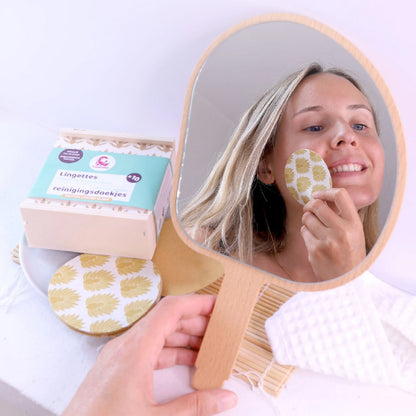 Coffret de 10 lingettes démaquillantes lavables dorées – Lamazuna