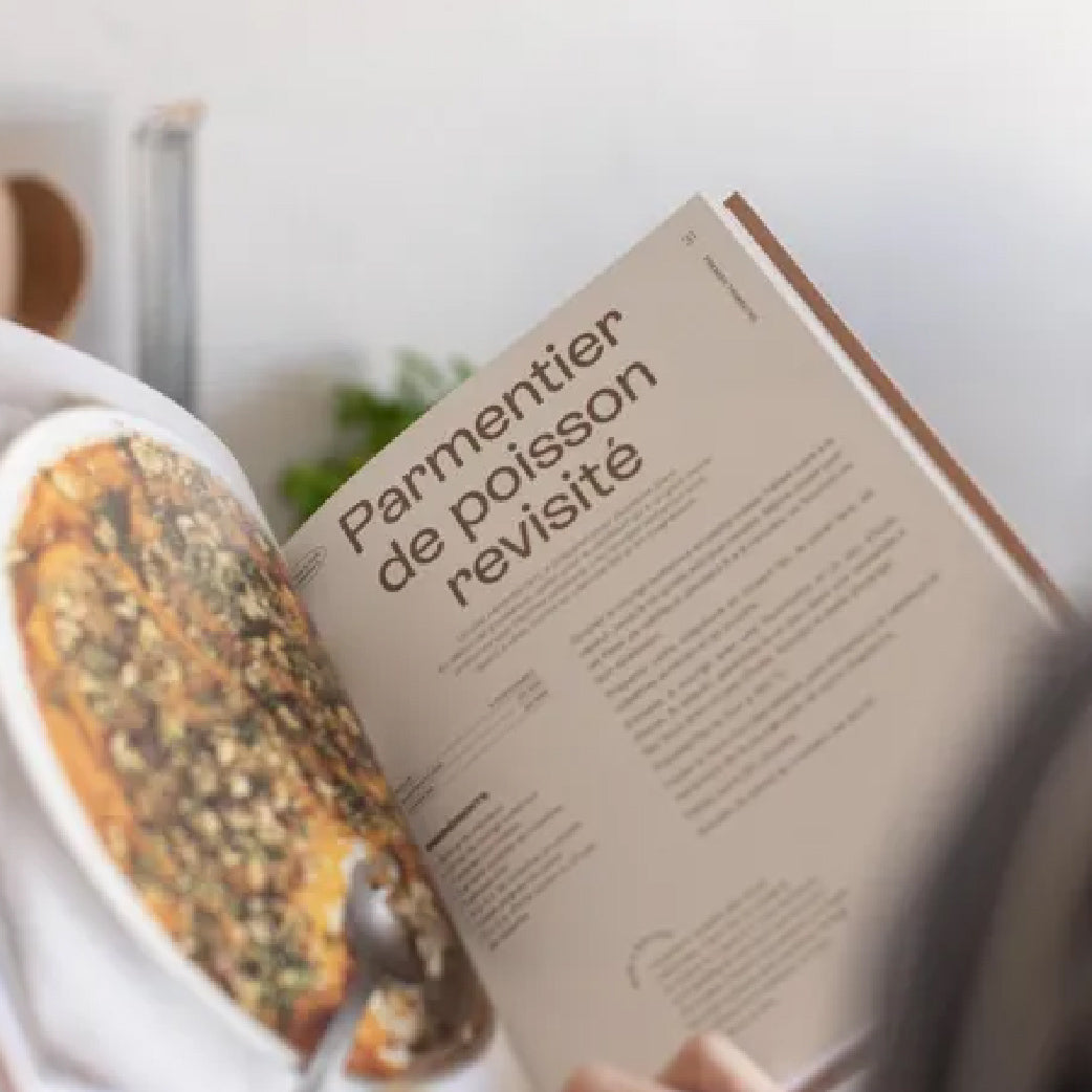 Recette de parmentier de poisson revisité dans un livre de cuisine