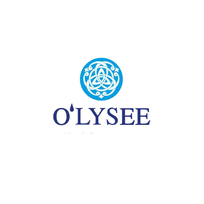 Logo O'LYSEE avec motif circulaire bleu pour bien-être féminin