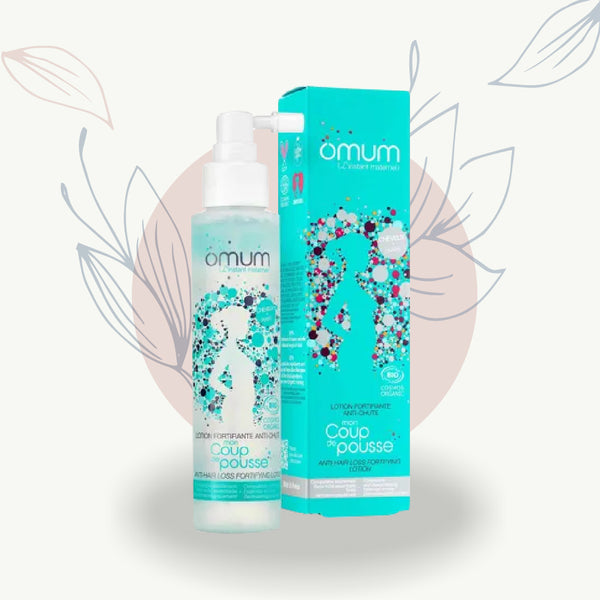 Lotion fortifiante anti-chute pour cheveux post-partum Omum, soin bien-être féminin