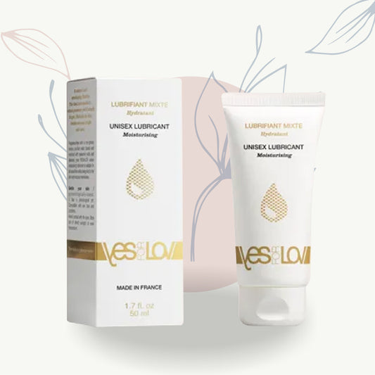 Lubrifiant mixte hydratant unisexe pour bien-être intime, tube et boîte blancs, made in France