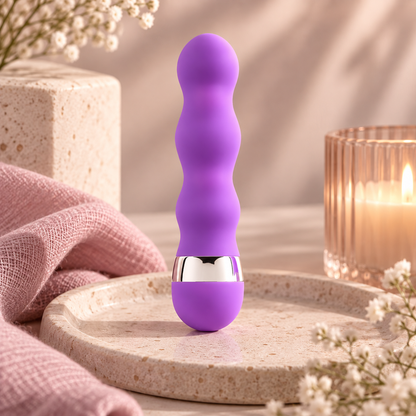 Mini Vibromasseur Violet Ondulés