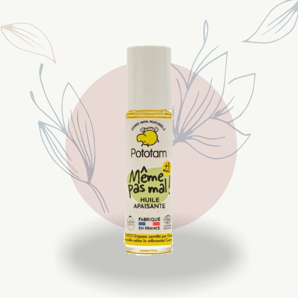 Huile apaisante naturelle Pototam pour bébé, fabriquée en France, soins bien-être maternité