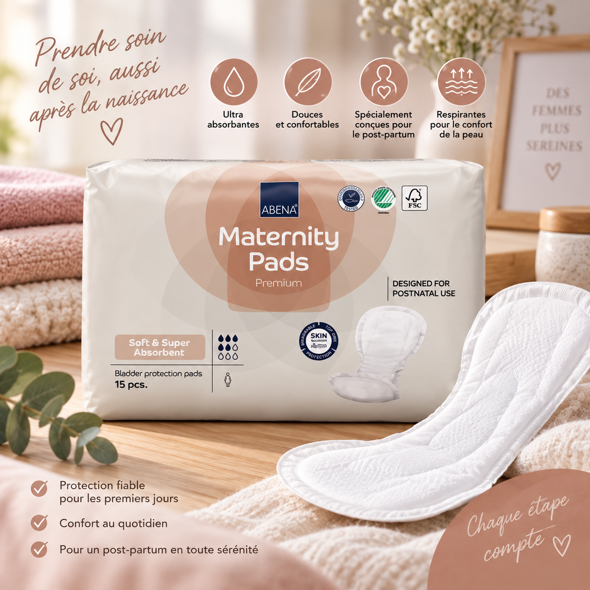 Protections Post-Partum ABENA Let Maternity – Ultra-Absorbantes