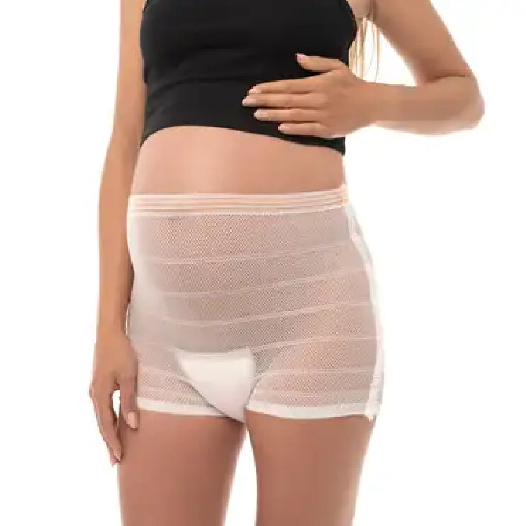 Shorty de grossesse en maille respirante pour confort et soutien abdominal