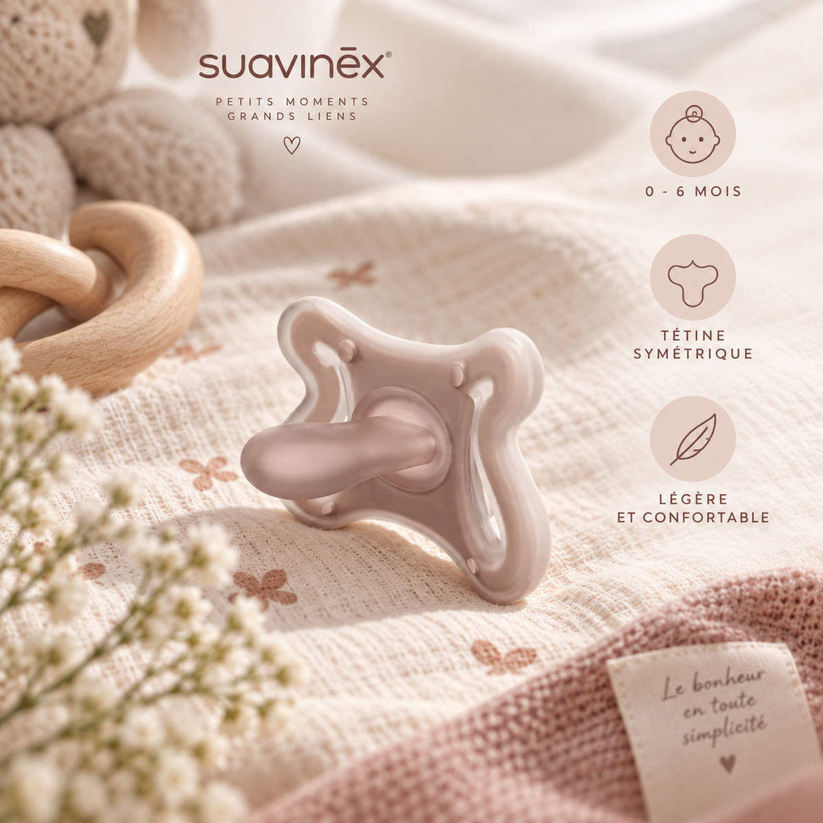 Sucette Symétrique ZERO 0/6m SUAVINEX