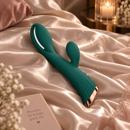 Vibromasseur Vert avec Stimulateur de Clitoris